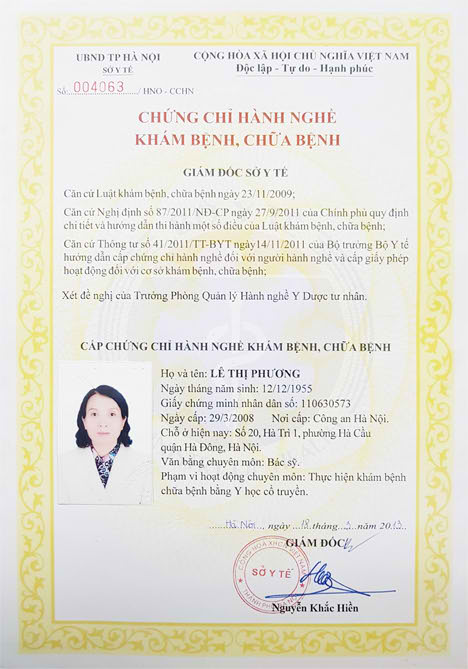 Chứng chỉ hành nghề