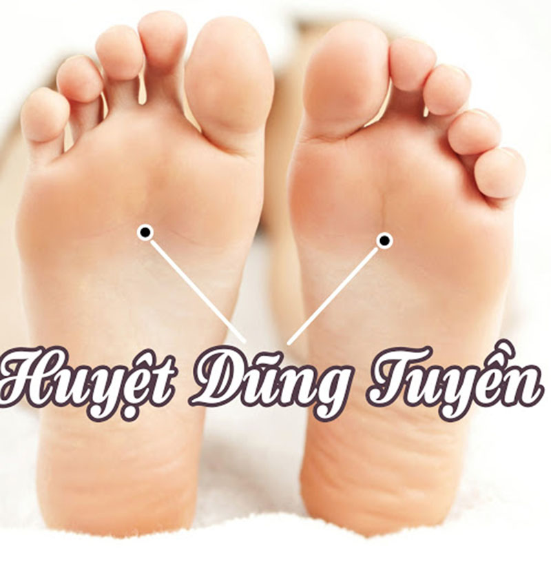 Chữa viêm họng bằng cách bấm huyệt dũng tuyền