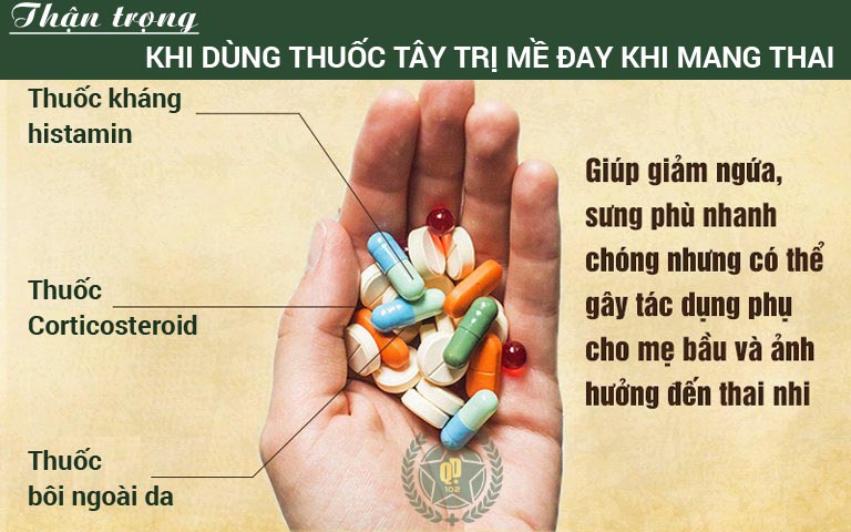 Thận trọng khi chữa mề đay khi mang thai bằng thuốc Tây