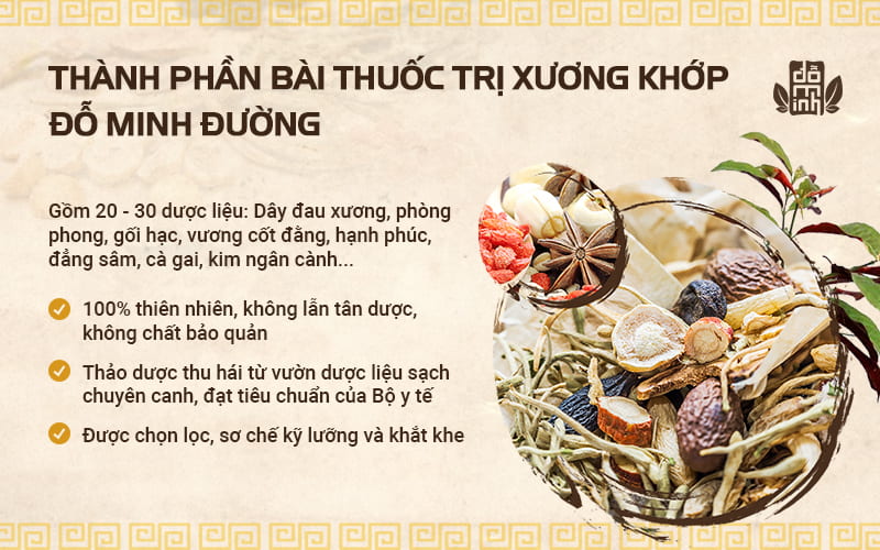 Thành phần thuốc Xương khớp Đỗ Minh