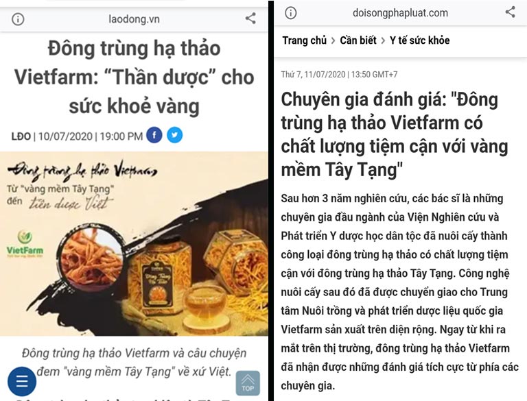 Báo chí đưa tin và khẳng định chất lượng “tiệm cận" ĐTHT tự nhiên của ĐTHT Vietfarm 
