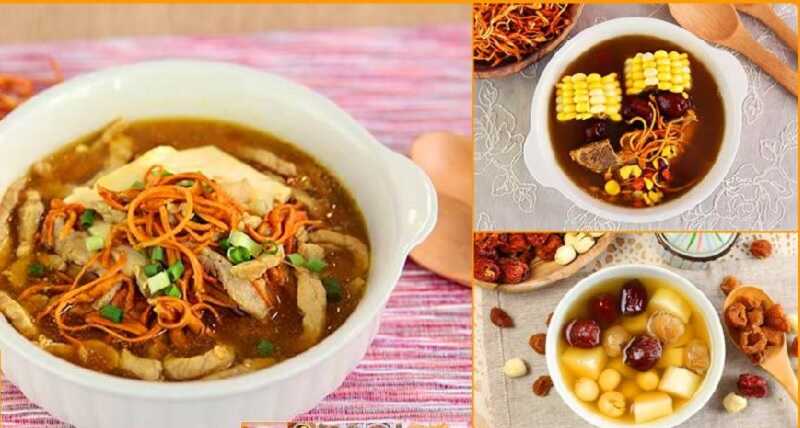 Một số món ăn bồi bổ cơ thể với trùng thảo