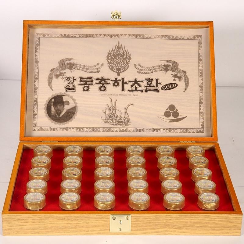 Sản phẩm Đông trùng hạ thảo hộp gỗ vàng 30 viên Gyoungju Hàn Quốc