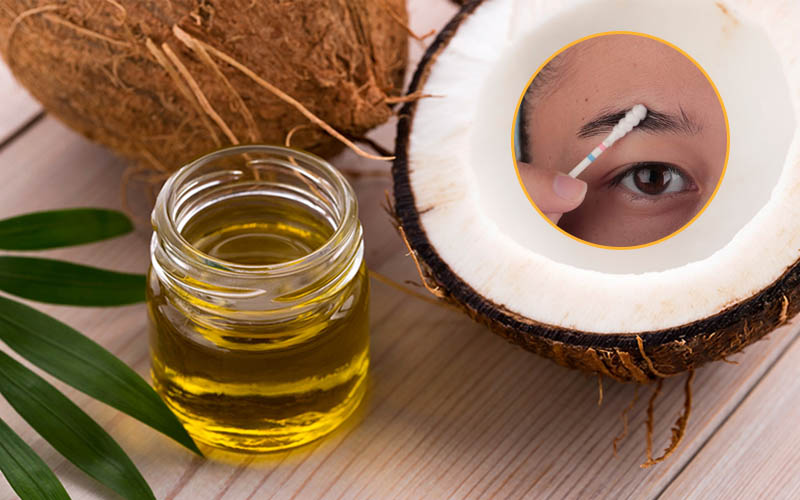Sử dụng dầu dừa bôi lên đầu chân mày có thể giúp giảm ngứa hiệu quả