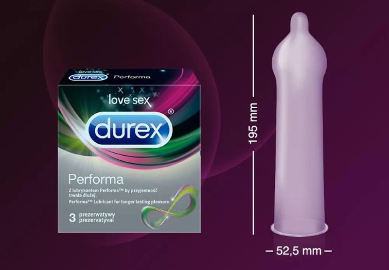 Bao cao su chống xuất tinh sớm Durex Performa phù hợp với đàn ông châu Á