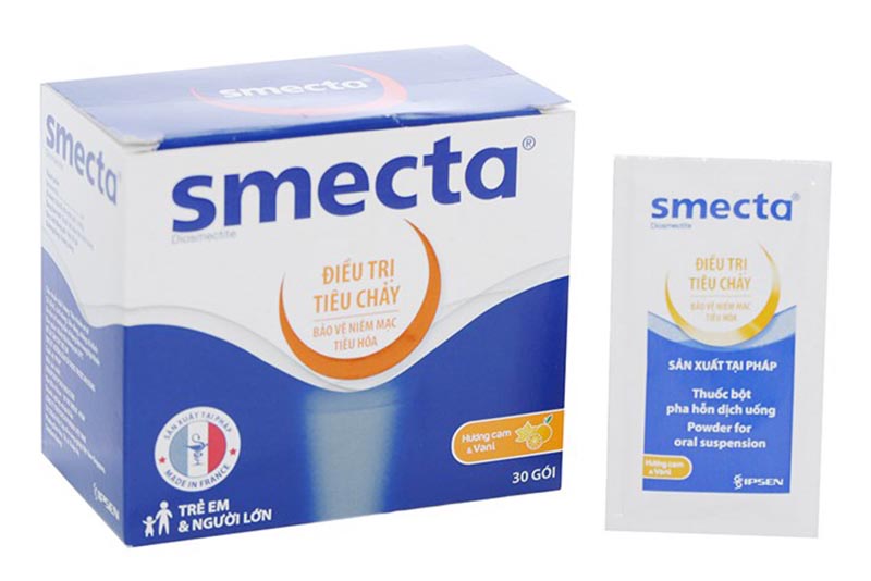 10g Smecta bao gồm: 3g Diosmectit và các tá dược như Saccharin Sodium, Glucose monohydrate,...