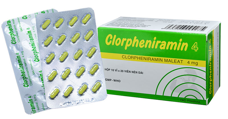 Thuốc trị dị ứng thời tiết Clorpheniramin 4 được bào chế dưới dạng viên