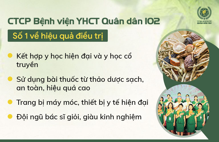 Bệnh viện Quân dân 102 kết hợp đa dạng điều trị Đông Tây y