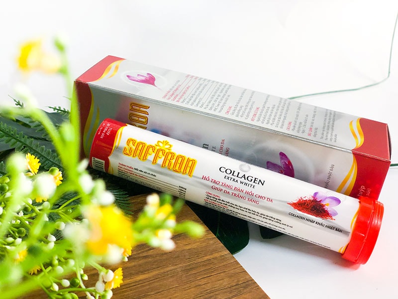 Sản phẩm viên sủi trắng da Saffron Collagen là bước đột phá lớn khi kết hợp các tinh chất quý giá