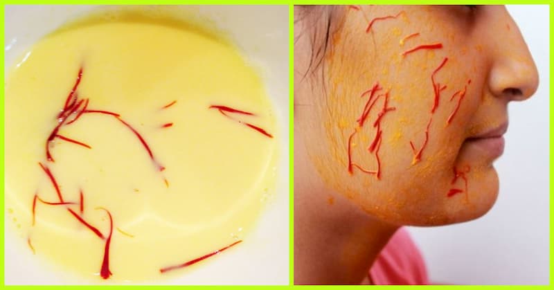 Mặt nạ saffron và sữa tươi được áp dụng phổ biến