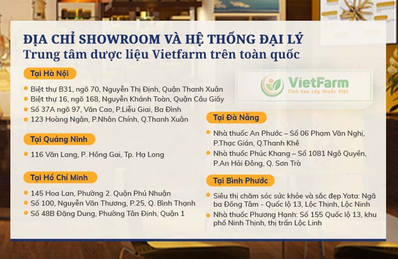 Hệ thống đại lý để tìm mua cao xuyên tâm liên Vietfarm