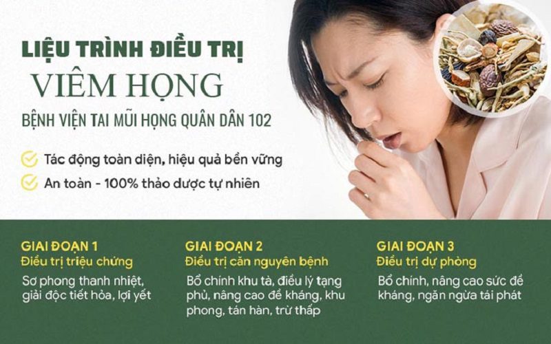 Bài thuốc chữa viêm họng của Tổ hợp y tế cổ truyền biện chứng Quân dân 102