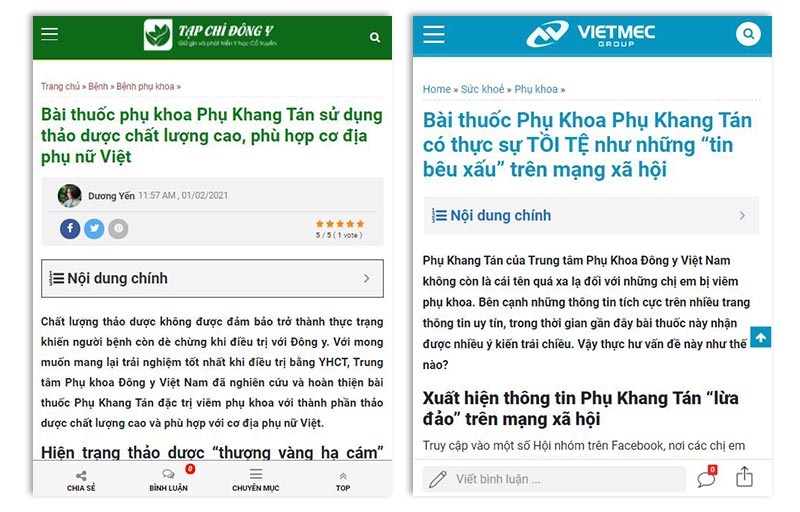 Phụ Khang Tán xuất hiện trên nhiều báo chí uy tín