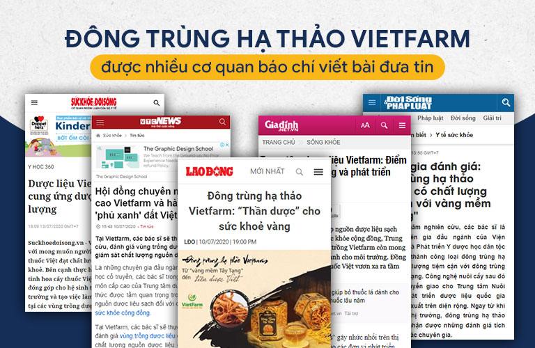 Đông trùng hạ thảo Vietfarm được nhiều kênh báo chí đưa tin