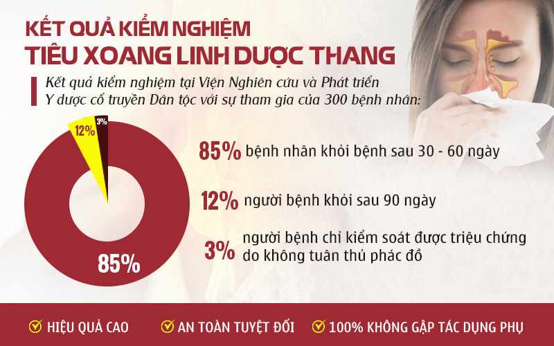 Kết quả kiểm nghiệm bài thuốc Tiêu xoang linh dược thang