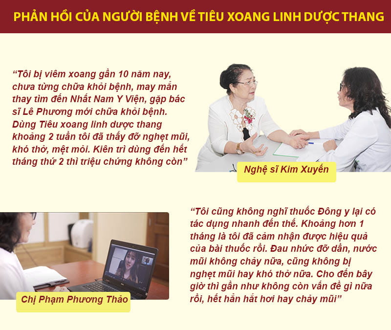 Phản hồi của người bệnh về Tiêu xoang linh dược thang