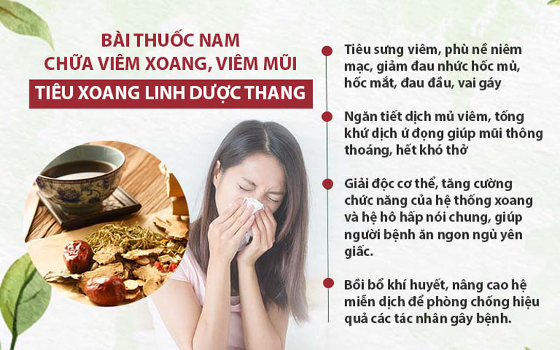 Tiêu xoang linh dược thang mang đến công dụng điều trị toàn diện