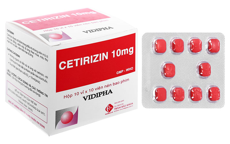 Thuốc Cetirizin Vidipha trị viêm mũi dị ứng